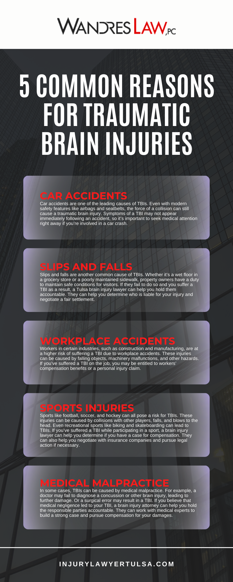 5 Common Reasons For Traumatic Brain Injuries Infographic