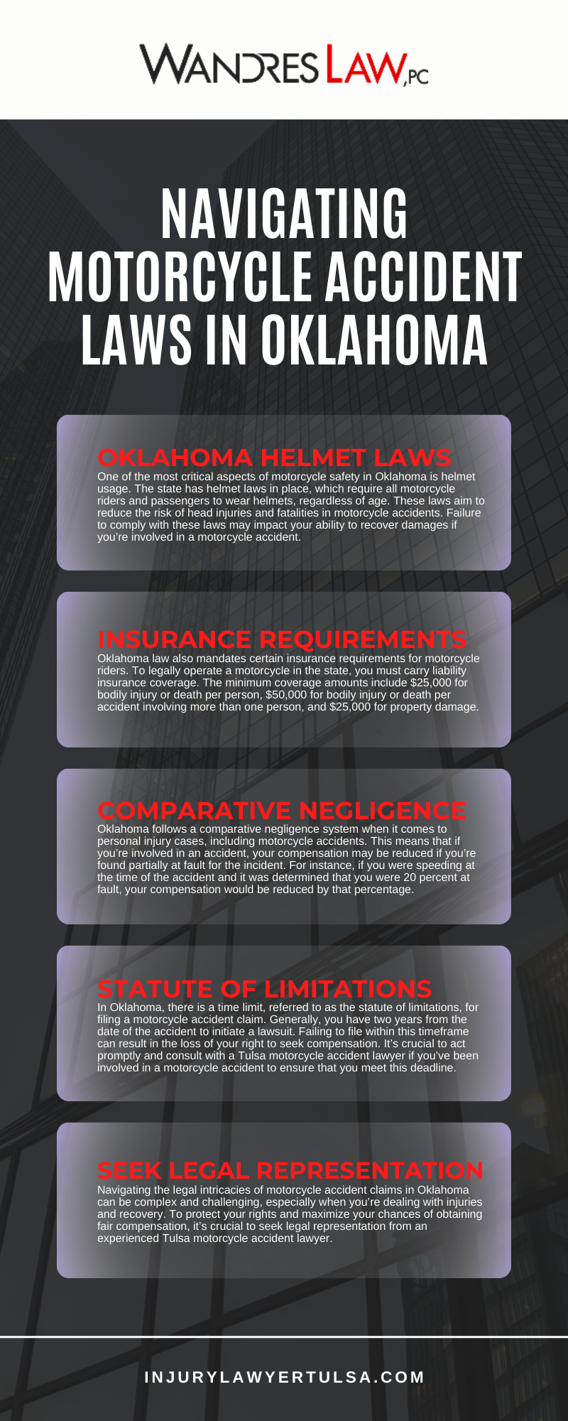 Navigating Motorcycle Accident Laws In Oklahoma Infographic