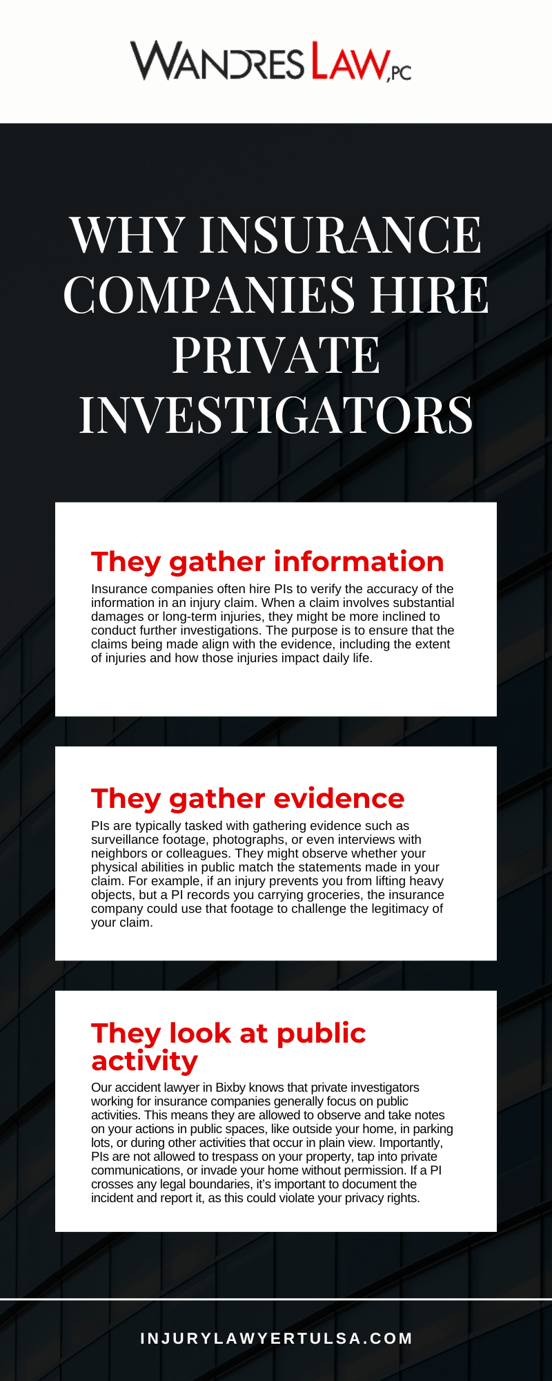 Why Insurance Companies Hire Private Investigators infographic