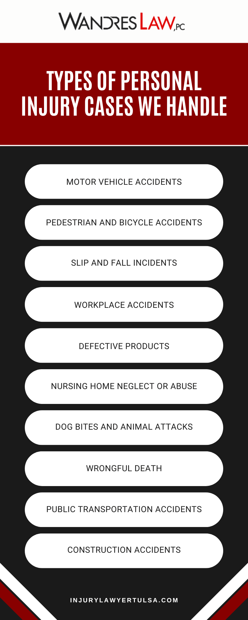 Types Of Personal Injury Cases We Handle Infographic